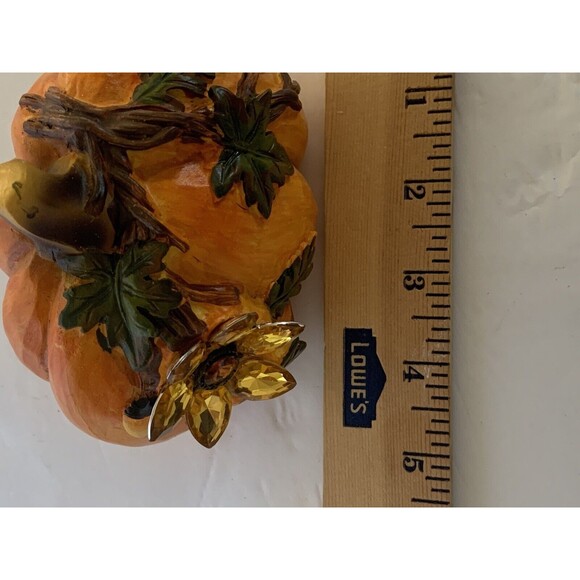 Cracker Barrel Cherished Treasures Jeweled Collection Pumpkin Autumn Halloween - Picture 3 of 10